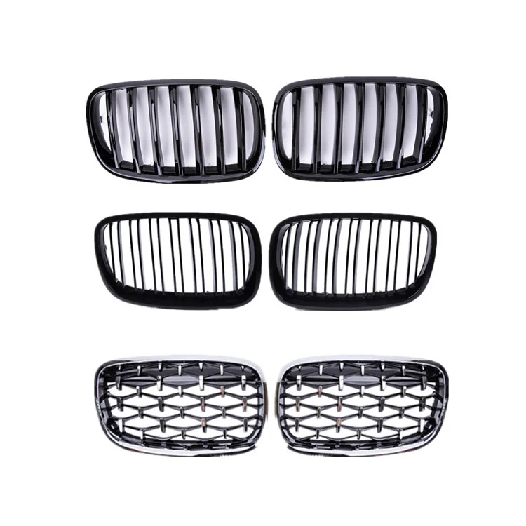 

High Quality Diamond Double Line Style Gloss Black Three Color Car Grille Front Bumper Grille for BMW E70 E71 X5 X6 2006-2013