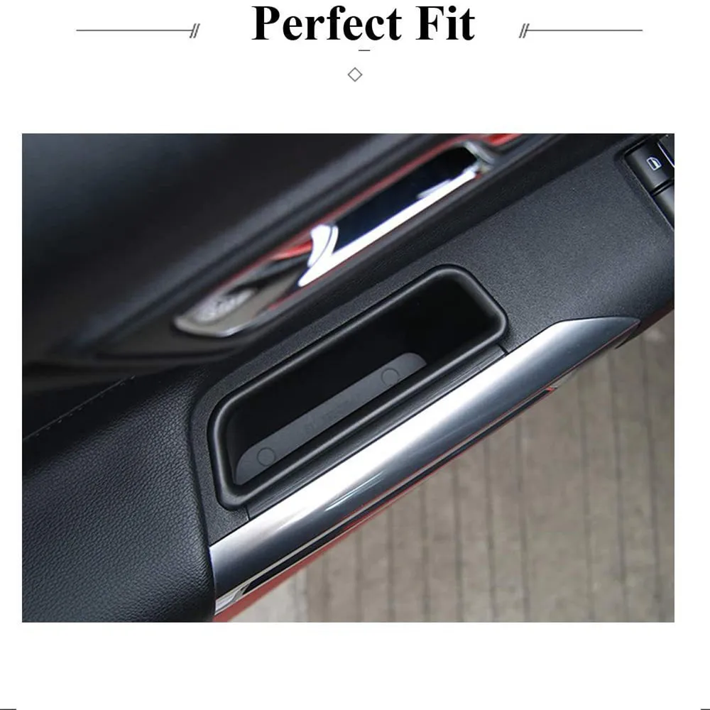 Door Side Storage Box Handle Pocket Armrest Phone Container accessories Compatible for Ford Mustang 2015-2021