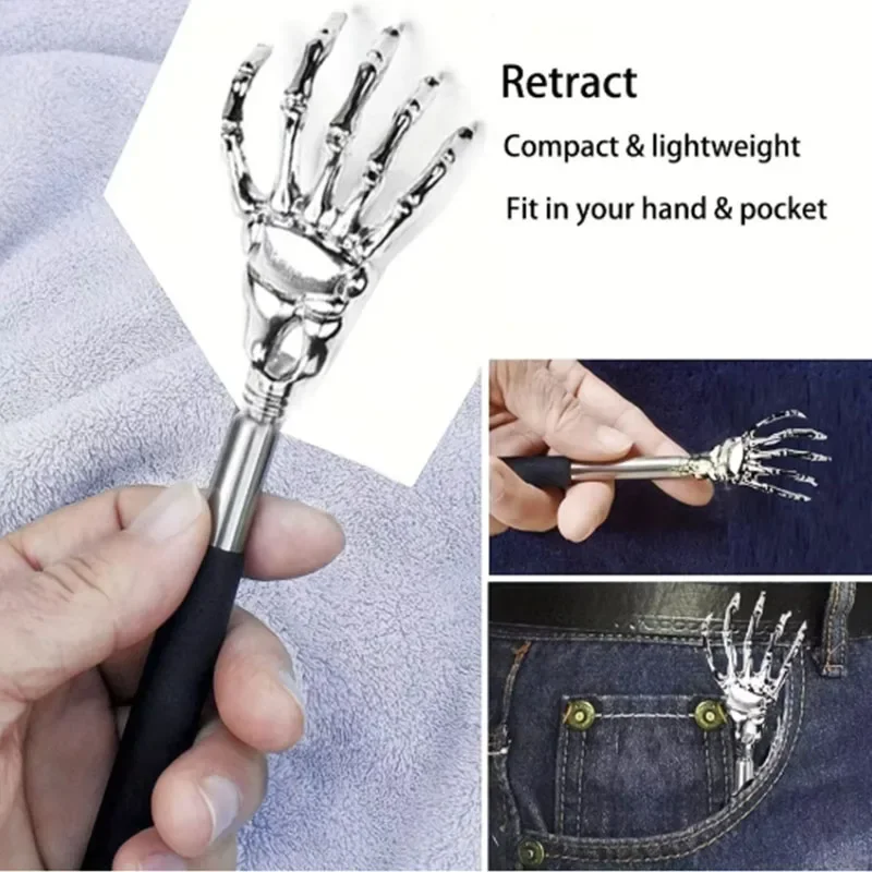 1/2pcs  Portable Extendable Back Scratcher Stainless Steel Telescoping Back Scratcher for Both Human and Pets Extendable Back