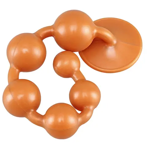 Silicone Anal Plug 6 Beads Sex Toys for Men Women Masturbation G Spot Stimulation Thick Suction Cup Dildo Anus Training Beads