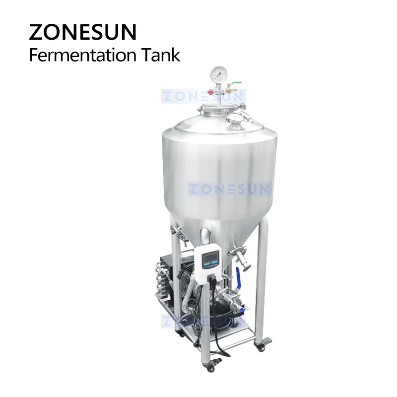 ZONESUN – jauge de pression à température contrôlée, réservoir de Fermentation, équipement de Production pour la fabrication d'alcool et de bière, ZS-NJJ01