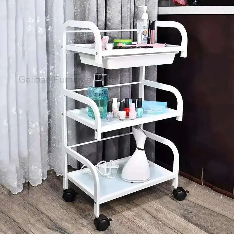 

Trolley Pedicure Roulette Storage Stainless Steel Dental Manicure Salon Furniture Chariot de salon Professional Hairdressing