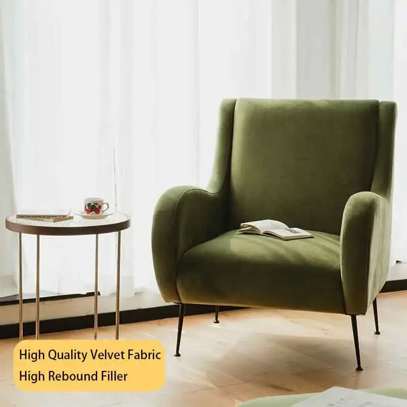 

-Furniture Multicolor Modern Luxury 1 Seat Velvet Sofa Couch Living Room Sofas