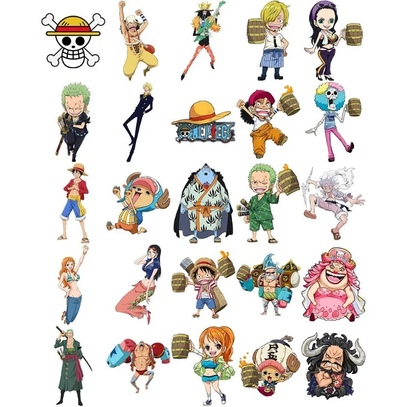 Cartoon anime One Piece notebook sticker decoration notebook mobile phone waterproof sticker view 3