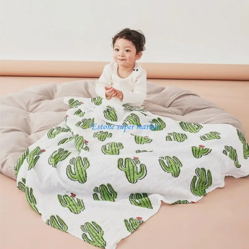 090B 120x120 سنتيمتر الطفل الشاش القطن الخالص تلقي بطانية الرضع المطبوعة التقميط التفاف كيس النوم منشفة غطاء عربة الأطفال #2