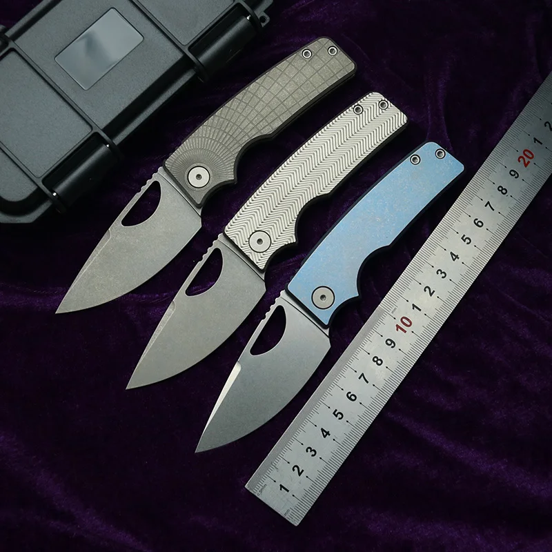 LEMIFSHE OZ Rosie Real 60 + HRC 154CM mango de acero de titanio junta de cobre herramienta EDC de bolsillo cuchillo plegable para acampar al aire libre