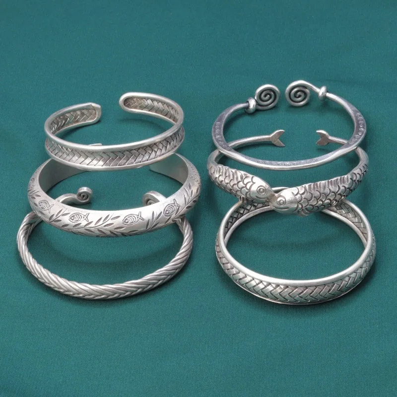 ENSHIR Silver Color Cuff Bangles Bracelets for Woman Wrist Waterproof Bangles&Bracelet Simple Jewelry Gift