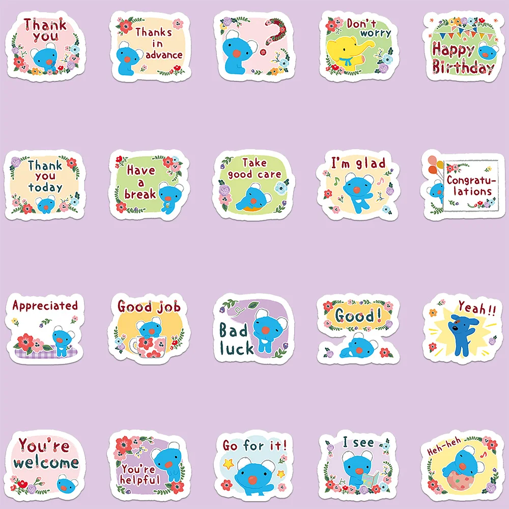 40 шт., кавайные наклейки с поздравительной фразой Penelope, декоративные наклейки, водонепроницаемые, для ноутбука «сделай сам», водонепроницаемые, милые наклейки для детей