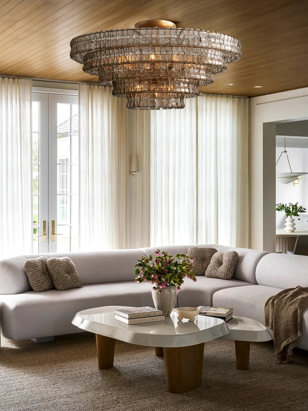 Murano Design Dimmable LED 2-5 Tier Chandelier