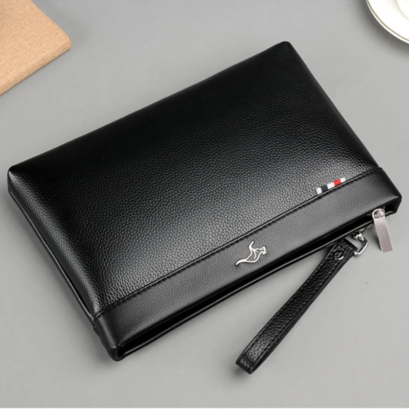 Luxury Brand Business Men Wallet Leather Man Clutch Bag Coins Pocket Purse Casual Envelope Long Wallets Male Handy Bag For IPAD