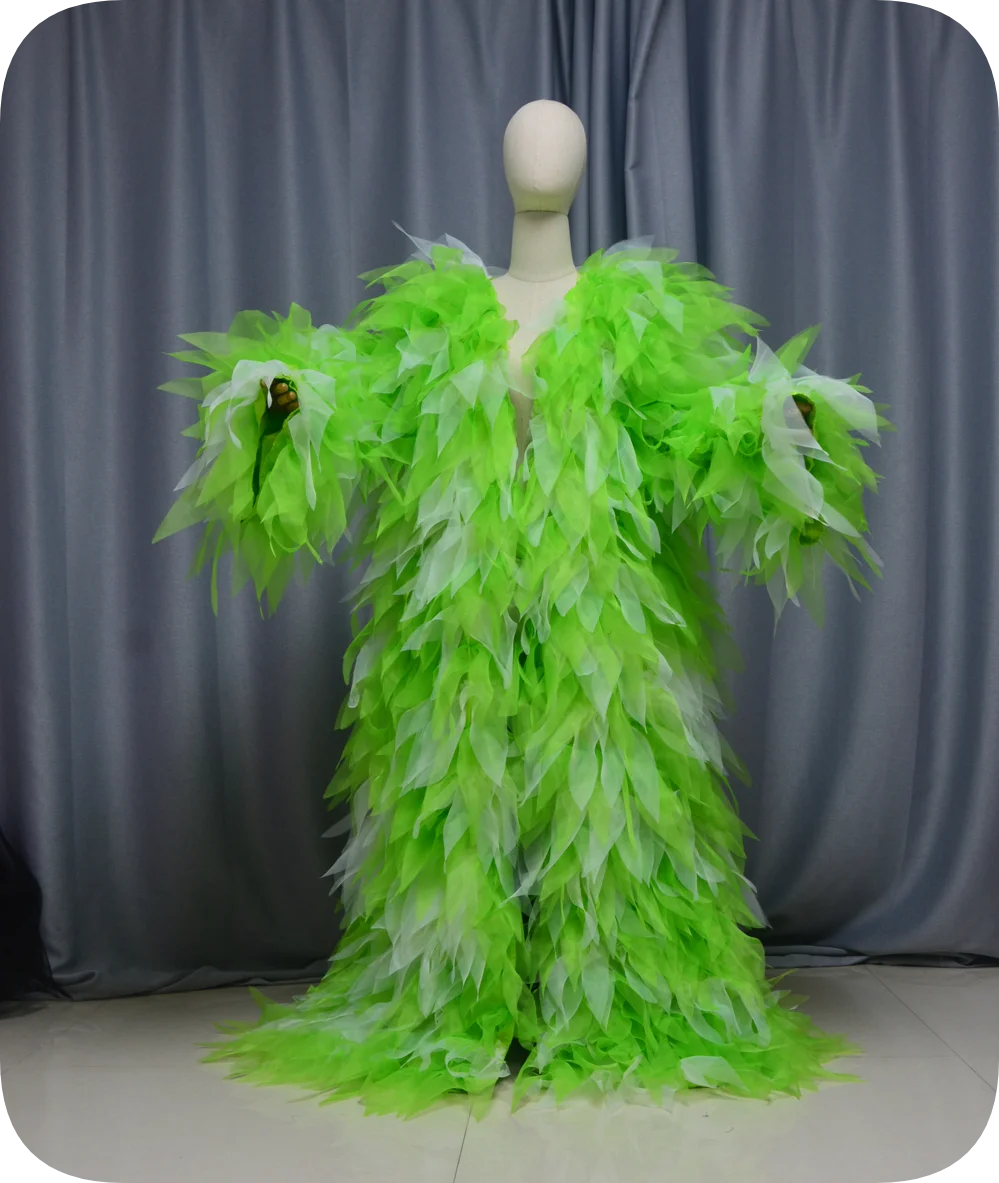Fashion Stage Beauty Pageant Dress Custom Color Queen drag queen Cloak Organza Fluffy Women Cape Vest Evening Party Long Jacket