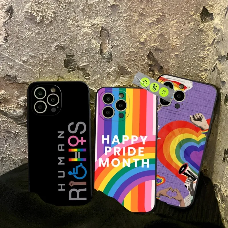 Equality Rainbow Pride Phone Case For Iphone 14ProMax 11 13 14 Pro Xs Max Mini Xr X 7 8 6 6s Plus Funda Coque