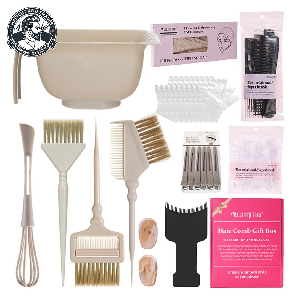 

Подарочный набор инструментов для краски для волос, расческа для краски для волос, шапочка для краски для волос, одноразовая крышка для краски для волос, перчатки для краски для волос, заколка для волос, набор расчесок для укладки