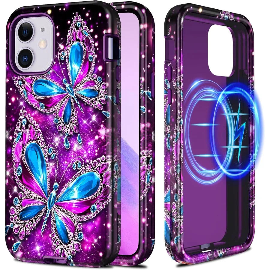 

For iPhone 11 Case Compatible with MagSafe Military Grade Drop Test Full Body Protection Slim Shockproof Rugged Marble