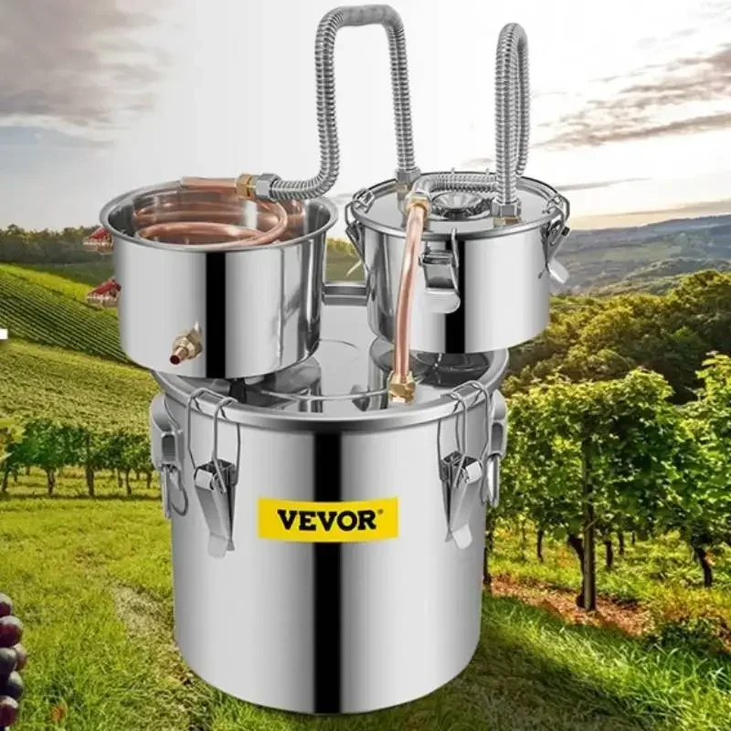VEVOR الكحول المقطر ألمبيك تخمير لا يزال 30/50L SUS المياه الكحول المقطر النبيذ صنع المرجل مجموعة تخمير المنزل