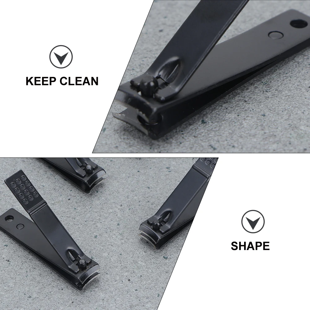 

10 Pcs Nail Clippers Cuticle Stainless Steel Trimmer Black Carbon Premium Manicure Pedicure Tools Home Travel Use