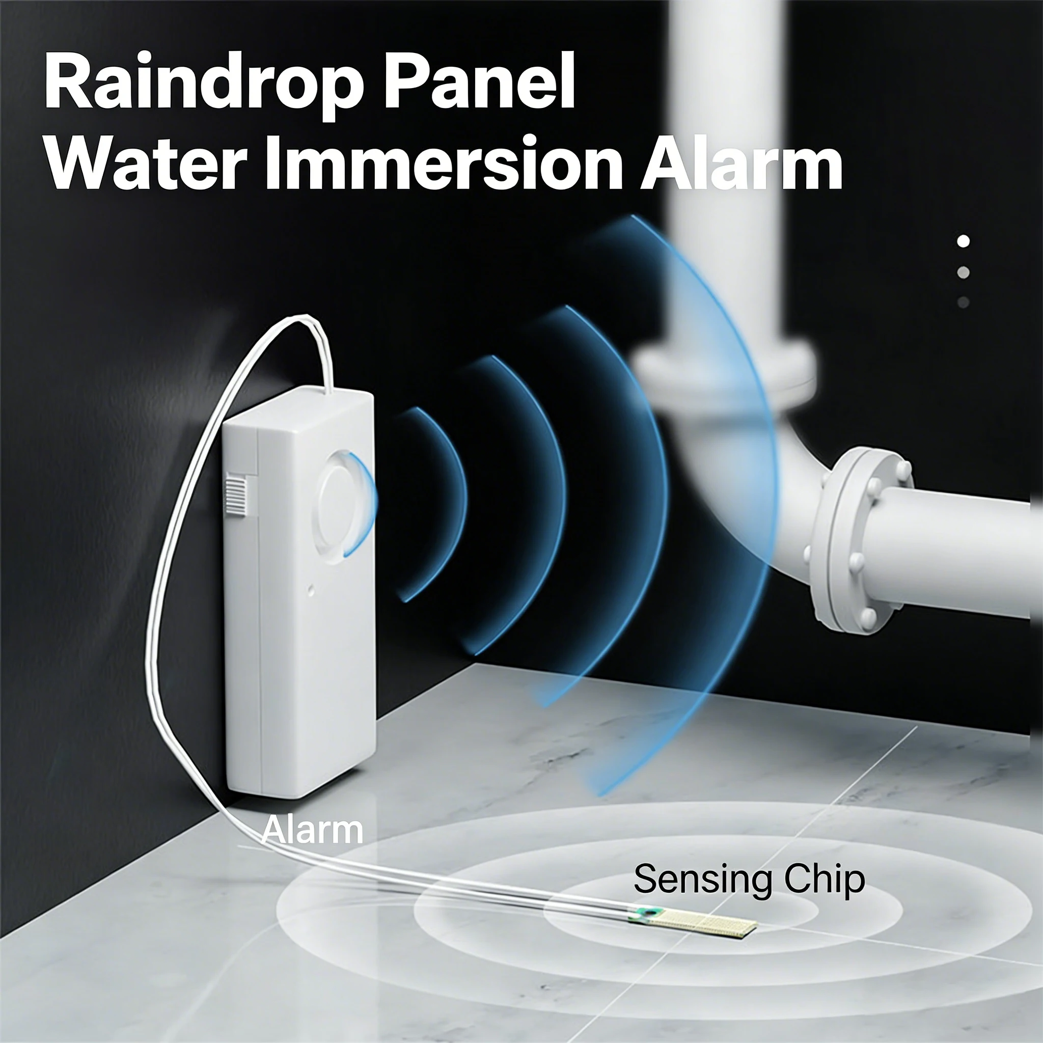 

Датчик протечки воды для дома, звуковая и визуальная сигнализация, независимое обнаружение протечек воды, предупреждение о переливе воды и затоплении.