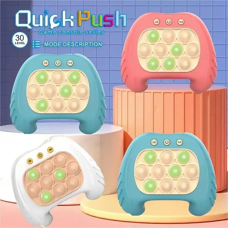 Quick Push Bubbles Game Electronic Pop Light machine Fidget Toys Console Whac-A-Mole Toy anti-stresses Relief Sensory Toys gifts