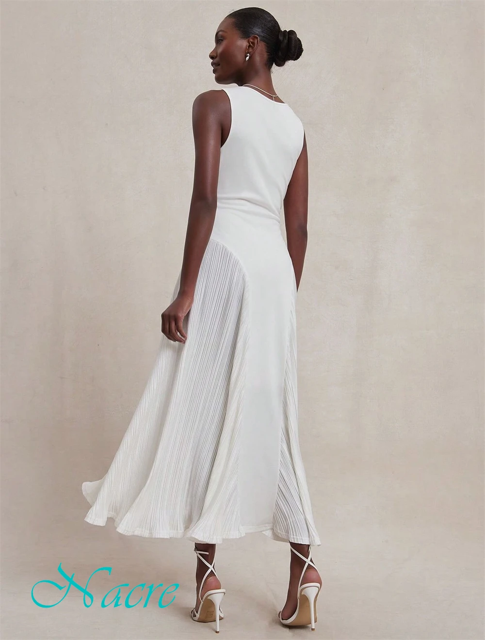 Abito da sera formale personalizzato in chiffon Delicato colletto quadrato Abiti da ballo Temperamento Abiti senza maniche per occasioni speciali