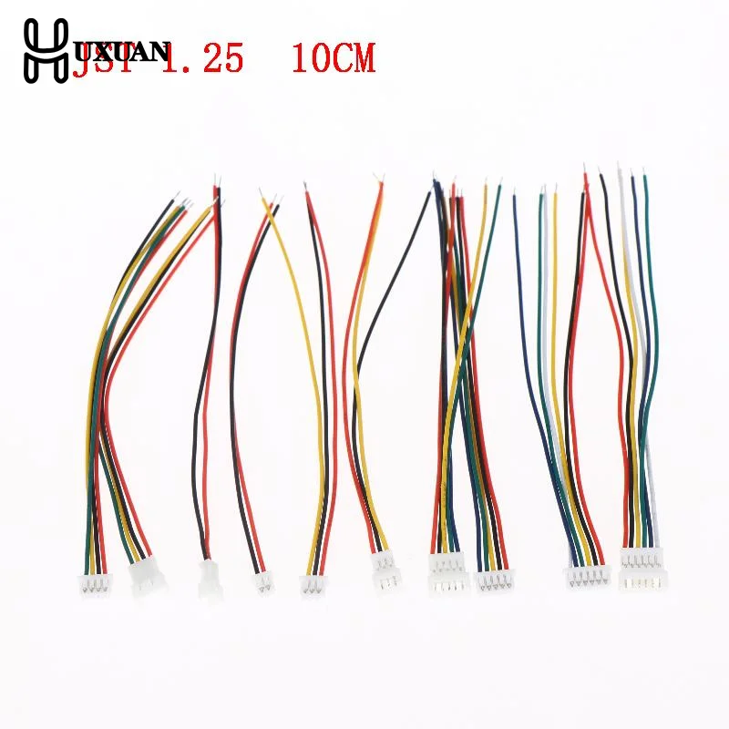 JST 1.25mm Connector 10Pcs Mini Micro Cable Set 2 3 4 5 6 Pin Male Female Plug Durable For RC Drone DIY Projects