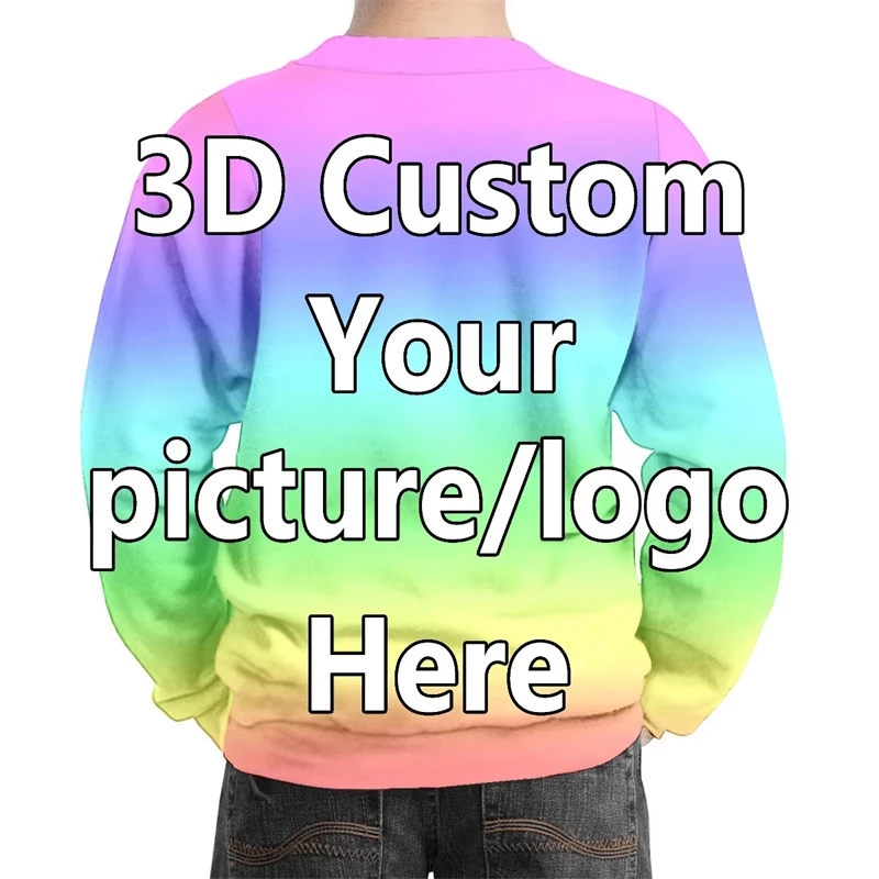 3D Printed Custom Sweatshirt Fashion Casual Men Women Kid Personalized Customized Sweater All Over Print Diy Oversized Pullovers