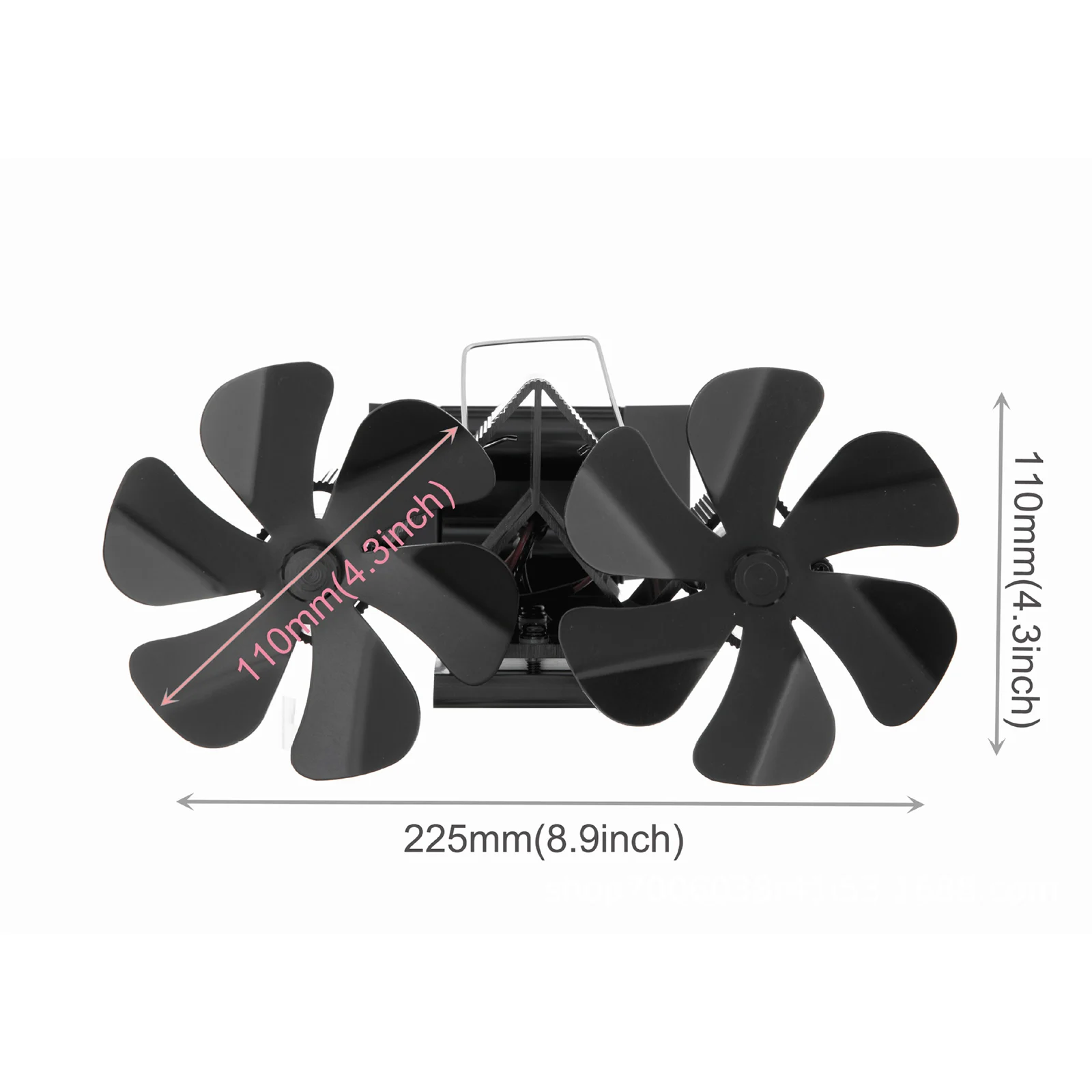 12 Blades Fireplace Fan Double Head Wall Mounted Furnace Fan Wood Burning Heat Powered Stove Fans Energy Saving Cooling Tools