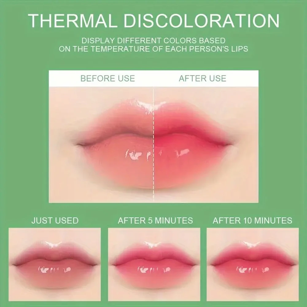 Conjunto de bálsamo labial de aloe vera de 12 peças, hidratante de longa duração, antiaderente, à prova d'água, batom gelatinoso que muda de cor contendo squalano vegetal, adequado para todos os tipos de pele