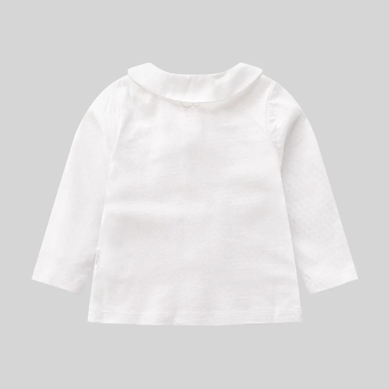 LABI BABY Girls Sweet Blouse Infant White Top Toddler T Shirt Long Sleeve Fall Spring Doll Collar Shirts School Graduation Suit