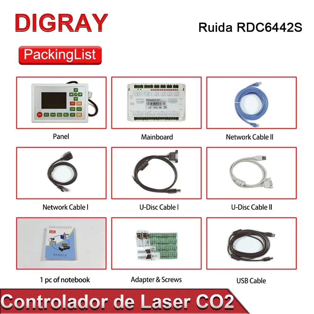 DIGRAY Ruida RDC6442S RDC6442G Kartu Kontrol Laser Co2 DSP Mesin Pengukir dan Pemotong Laser Sistem Kontrol Motherboard