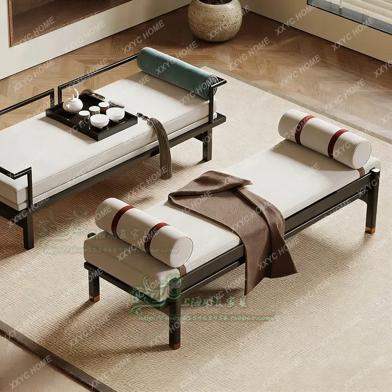 

New Chinese style solid wood bedroom bedside stool living room sofa bench leather shoe changing stool