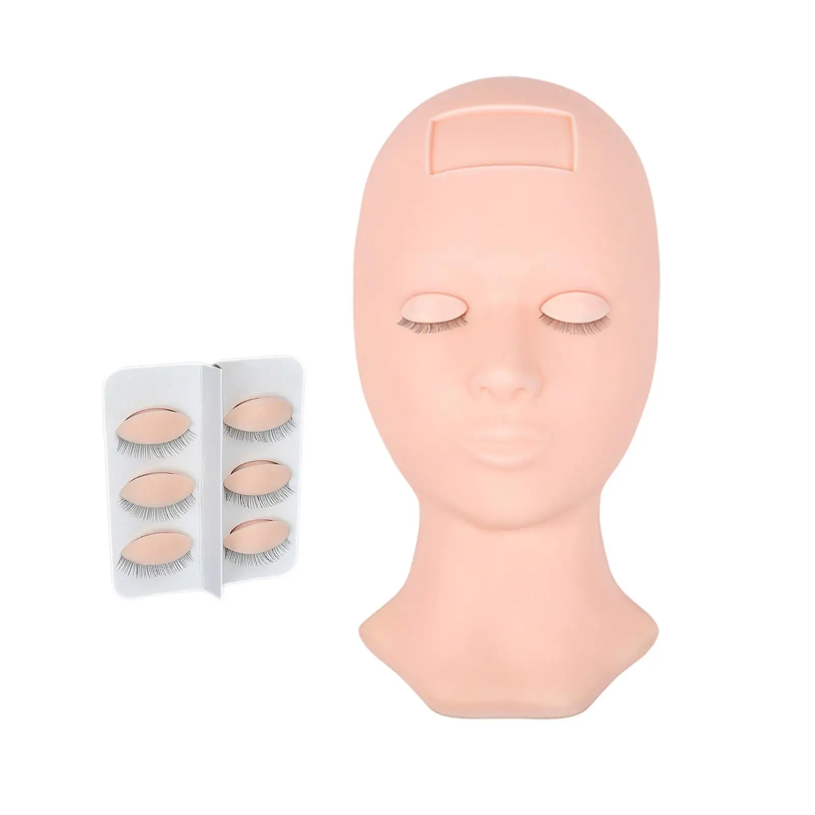 False Eyelash Expansion Chair Mannequin Headpronded Silicone Exercise for Make