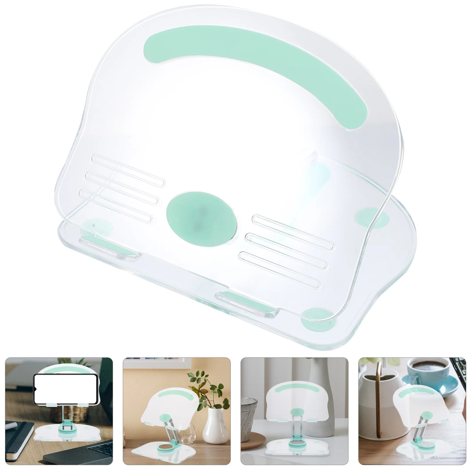 Adjustable Acrylic Tablet Stand Rotatable Non-Slip Holder for Desk Office Kitchen Gaming Video Reading Tablet Bracket Organizer