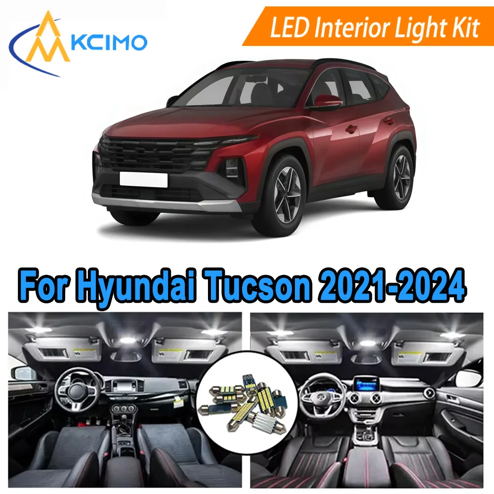 

LED Interior Lights​ For Hyundai Tucson NX4 2021-2024 Map Light Dome Light LED Bulbs, Interior Light Kit (11-Pieces Set)​