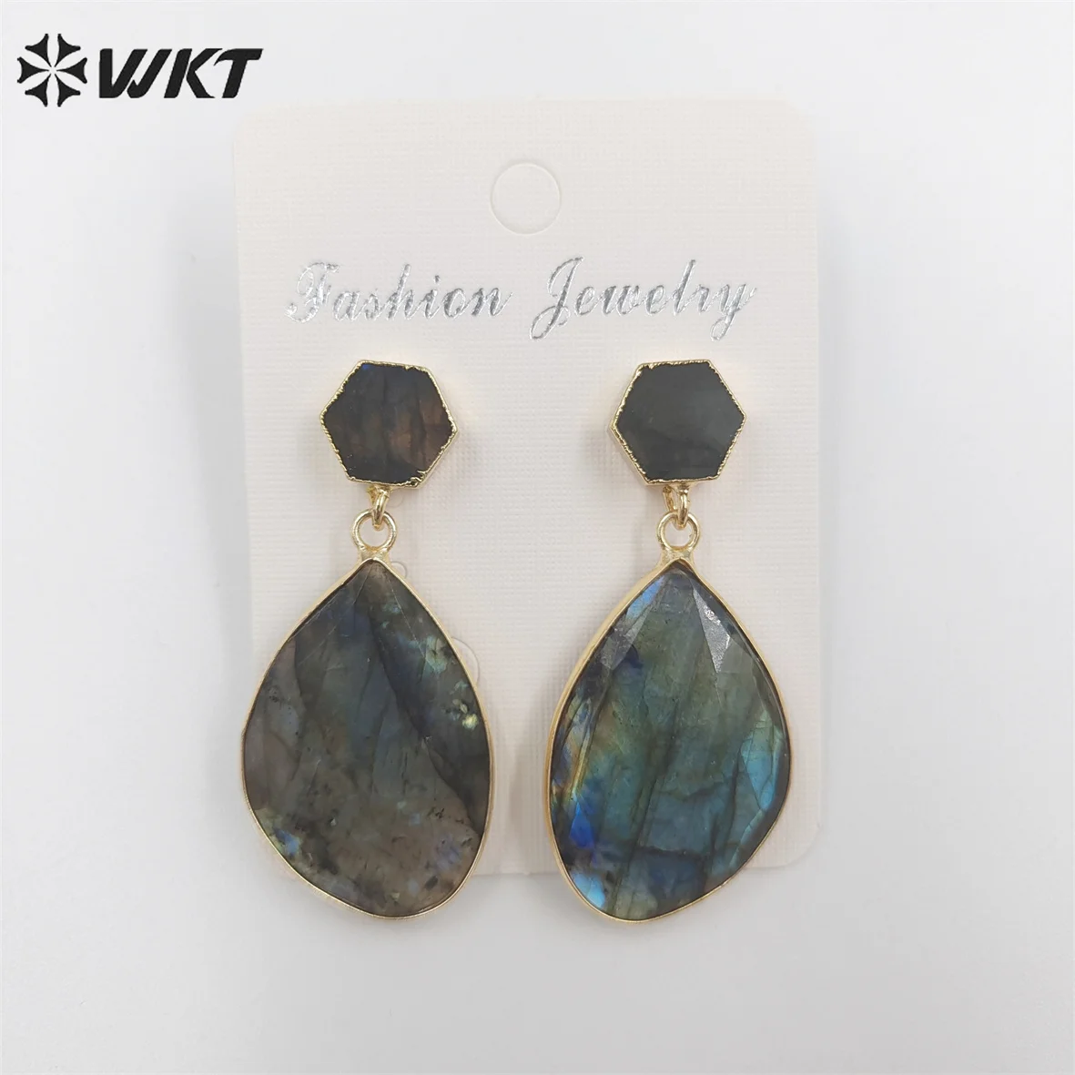 

WT-E675 WKT 2022 Beautiful and Retro labradorite Droplet shape Earrings trend jewelry INS Earrings wedding party women gift hot