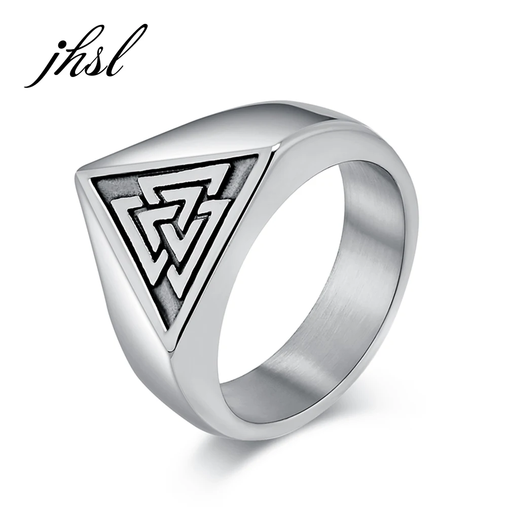 

JHSL Classic Northern Europe Viking sign Men Ring Stainless Steel Gold Silver Color Fashion Jewelry New Arrival 2024