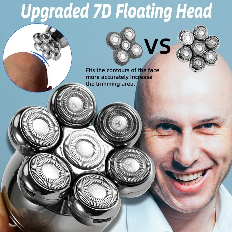 Mens 7 Blade Razor Replacement Shaving Heads Floating Washable Electric 7D Shavers Trimmers Kit Cutter Blades image 6