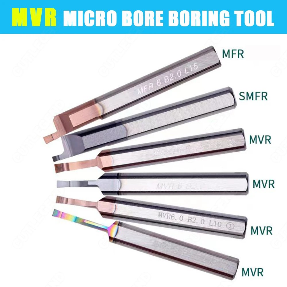 HRC65 MVR Micro Bore Boring Tool Face slotting Tool Machining Carbide Turning MVR 6mm MVR 8mm Boring Cutter For Steel Aluminum