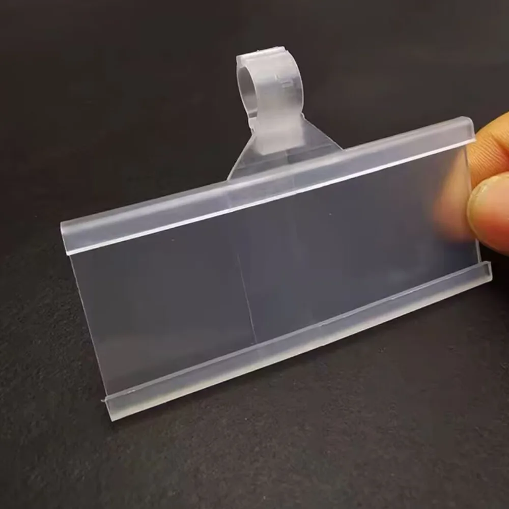 20 יחידות תליית תוויות מחיר פלסטיק לתצוגה של תגיות תלויות מדף סופרמרקט עם מעמד חוט יחיד