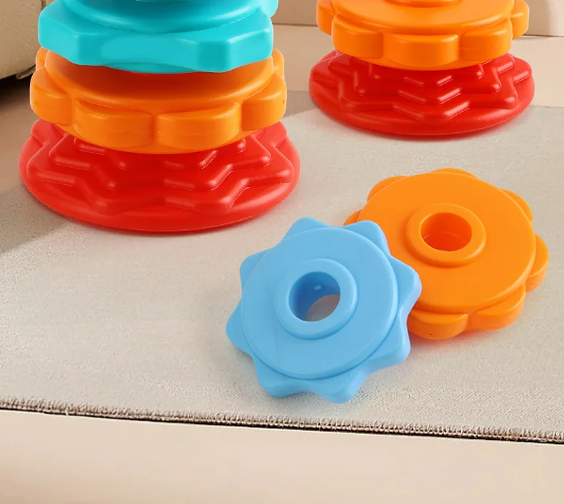 

Rotating Rainbow Tower Stacking Puzzle Toy for Kids Safety Eco-Friendly Colored Educational Plaything Ideal Children's Gift