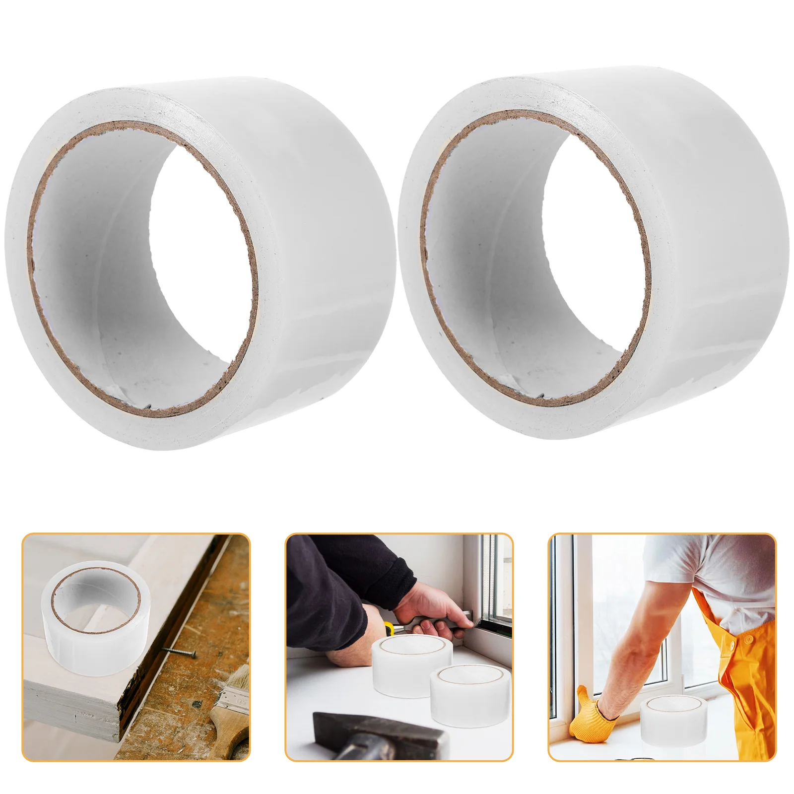 2 Rolls 5cm x 20m Transparent Windproof Tape for Door Gaps Sealing Anti Draft Insulation Waterproof Freeze Resistant