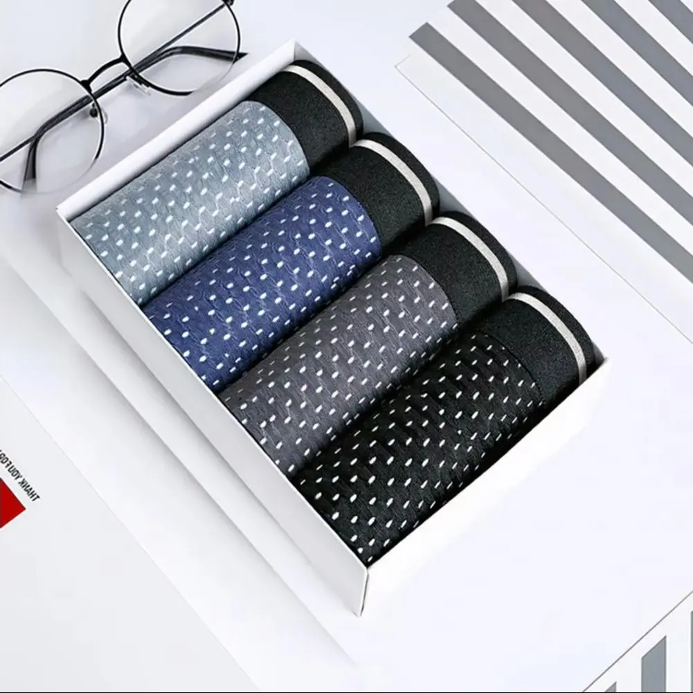 

Men Boxer Briefs 3D U-convex Acetate Fabric Briefs Breathable Mesh Thin Shorts Panties Fine Texture Underwear Soft Boxer Shorts