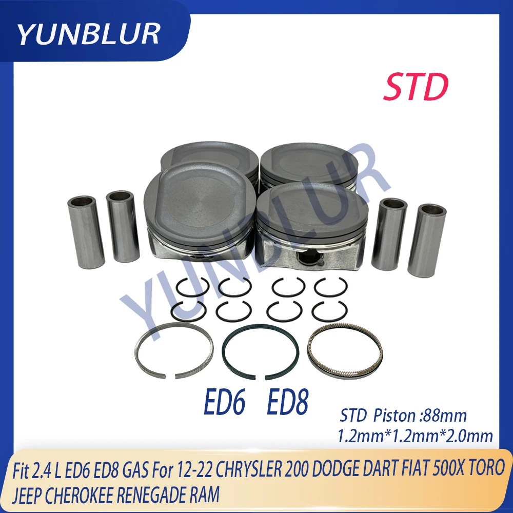 

STD Engine Piston & Ring Kit Fit 2.4 L ED6 ED8 GAS For 12-22 CHRYSLER 200 DODGE DART FIAT 500X TORO JEEP CHEROKEE RENEGADE RAM