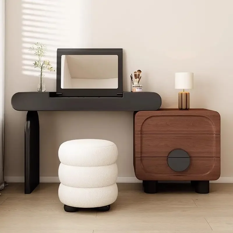 DSA dresser chest integrated cream wind thickened small apartment new clamshell makeup mirror solid wood retractable makeup