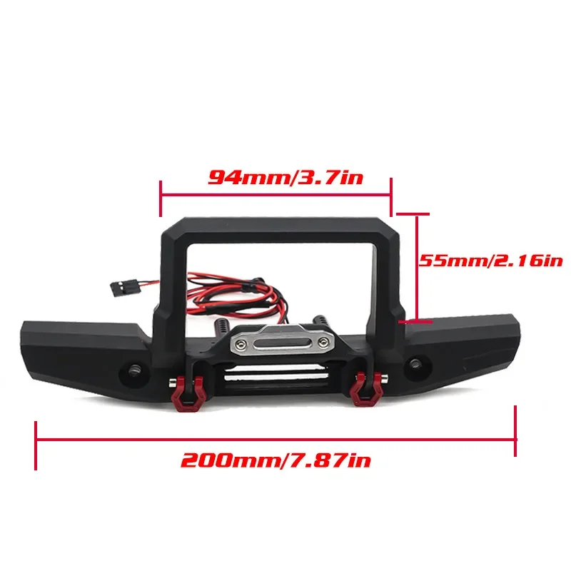 Front Rear Metal  Bumper  with D-rings Tow hook for 1/10 RC Car AXIAL SCX10 I II TRAXXAS TRX4 TRX-4 Upgrade Parts