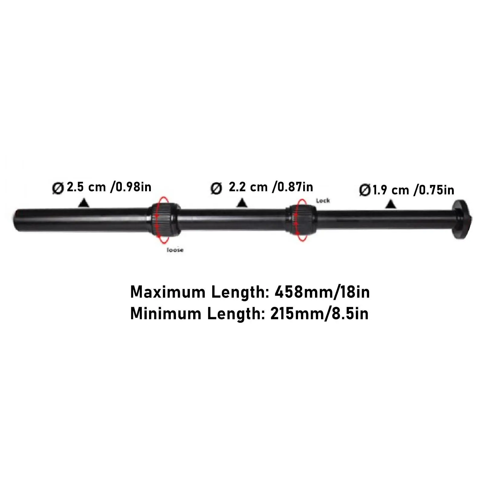 3-Section Tripod Extension Arm - Lightweight, Durable Anodized Center Column for travel Photography