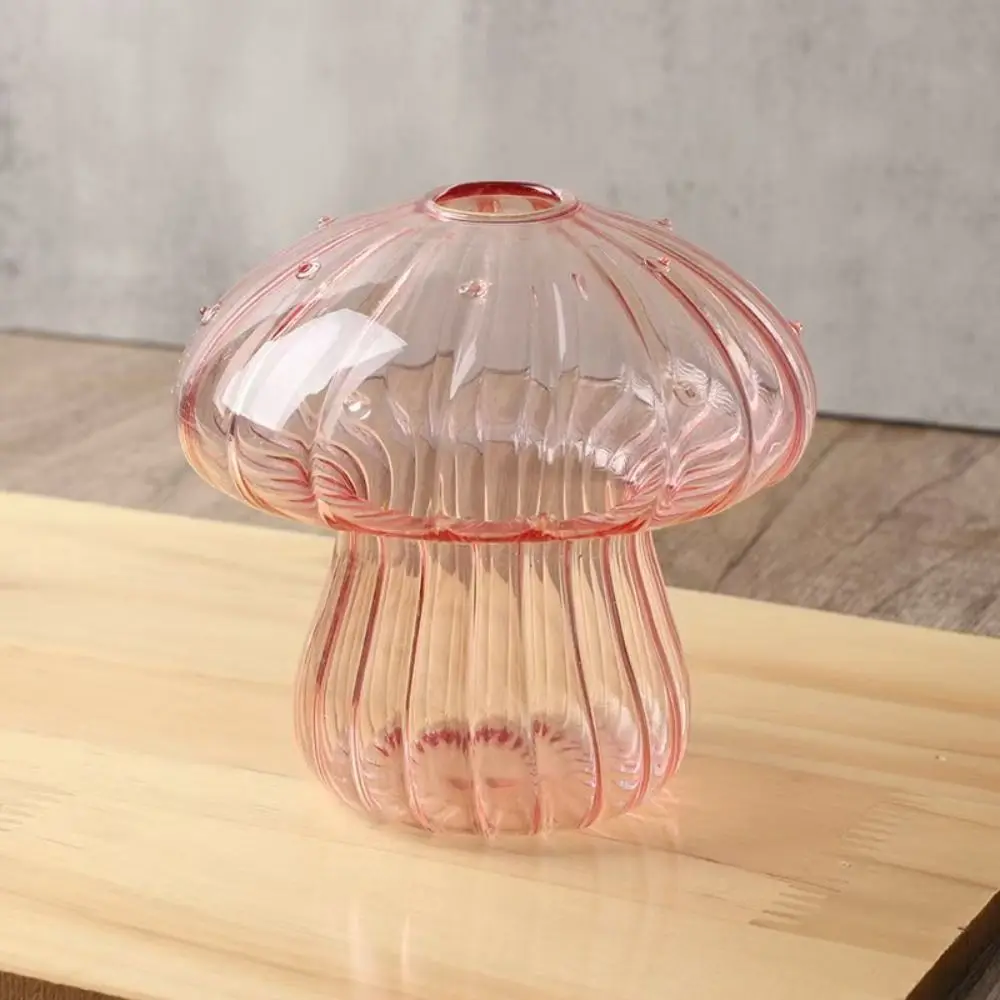 Simple Hydroponic Flower Bottle Transparent Glass Aromatherapy Bottle Mushroom Pumpkin Glass Flower
