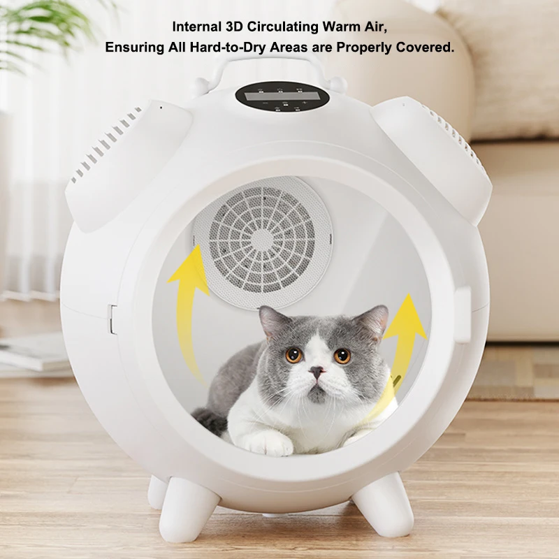 Automatic Pet Hair Dryer Box 62L Ultra Quiet Smart Temperature Control 360° Efficient for Cats Small Dogs Hair Dryer Box