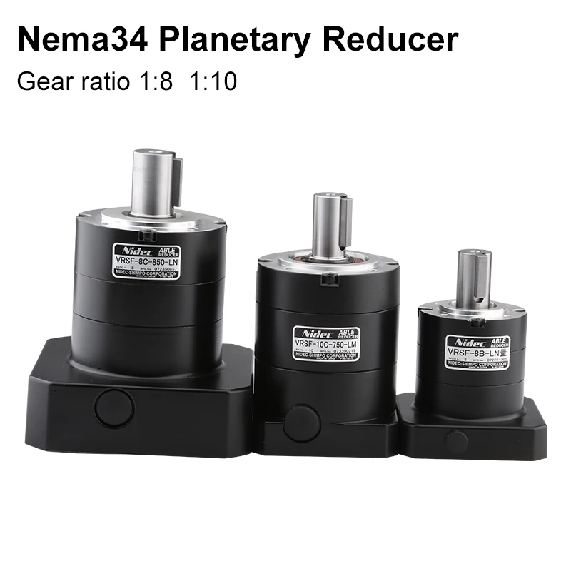 Nidec Planetary Reducer NEMA34 Scale 1:5 1:8 1:10 Servo Stepper Motor Gearbox Reducer For 750/850/1000W Servo Motor Spindle