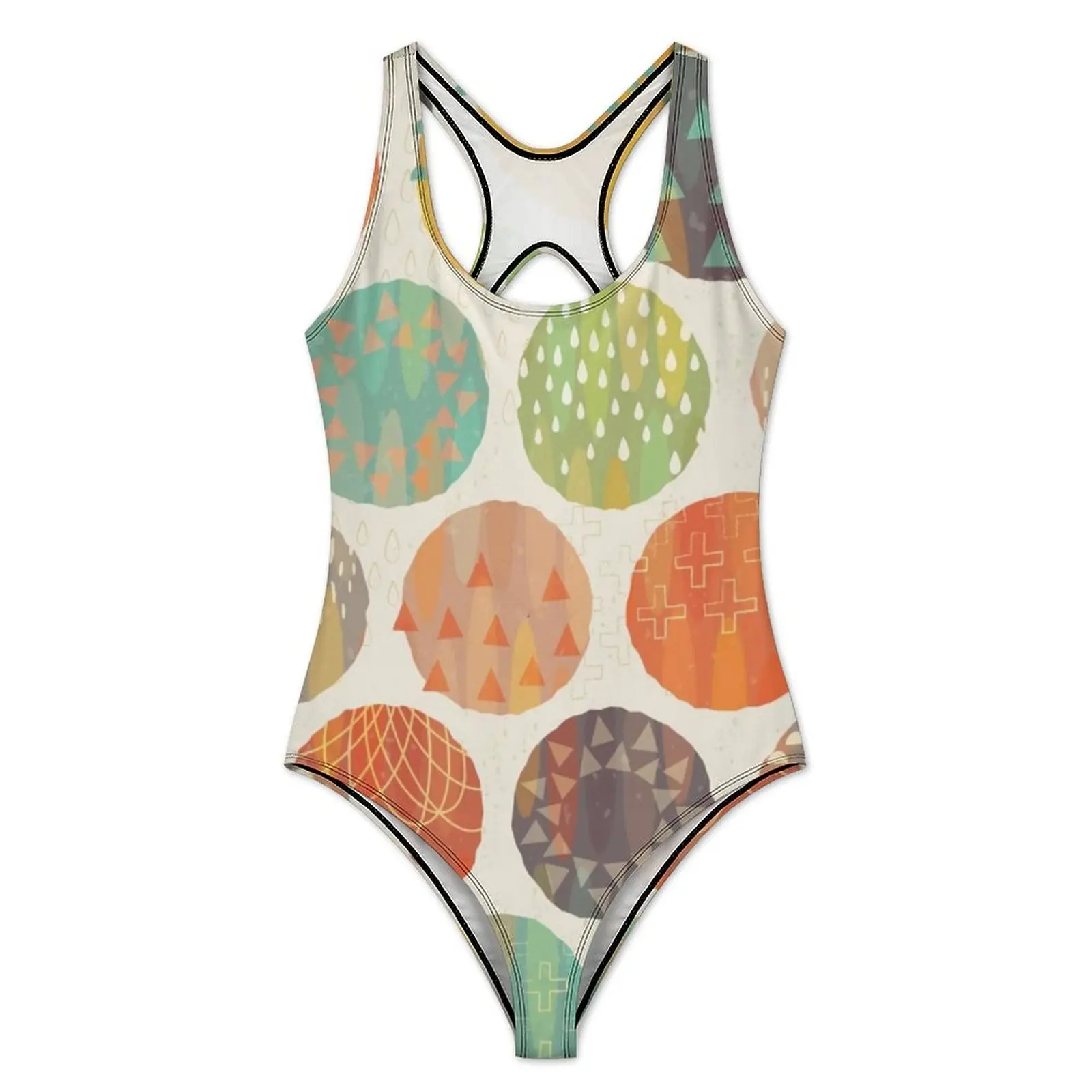 Nordic Swimsuit Celestial Bodies Summer Time Swimwear One-Piece Surfing Design Swimsuits Hollow Out Women Push Up Beach Outfits