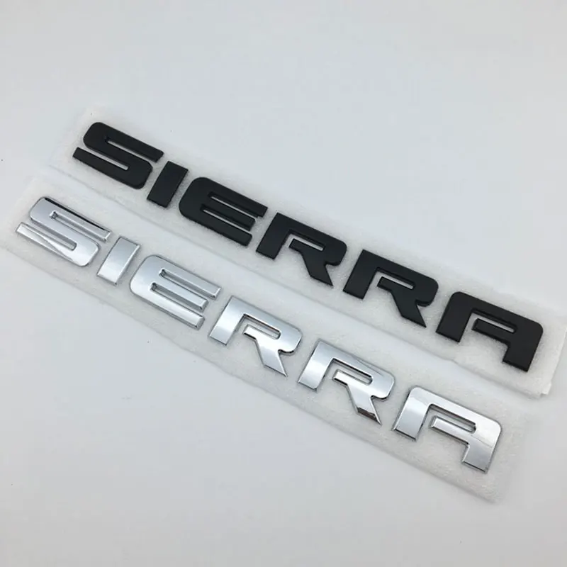 

SIERRA English Letter Car Decal For GMC Rear Boot Label For GMC Body Car Tail Metal Decoration Car Decal Universal